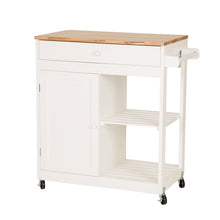 Load image into Gallery viewer, Kitchen Cart with Drawer Door Rubber Wooden Kitchen Island Storage Table