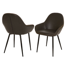 Load image into Gallery viewer, Mid-Century Modern Gray Leatherette Dining Armchair, Set of 2