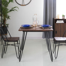 Load image into Gallery viewer, 29.53"H Industrial Steel Hairpin Leg Dining Table with Elm Wood Top