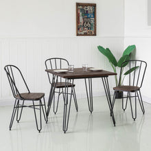 Load image into Gallery viewer, 29.53"H Industrial Steel Hairpin Leg Dining Table with Elm Wood Top
