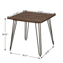 Load image into Gallery viewer, 29.53"H Industrial Steel Hairpin Leg Dining Table with Elm Wood Top