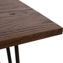 Load image into Gallery viewer, 29.53"H Industrial Steel Hairpin Leg Dining Table with Elm Wood Top