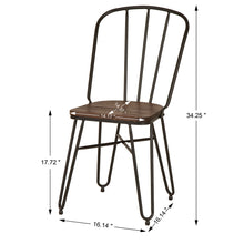 Load image into Gallery viewer, Industrial Steel Hairpin Leg Chair with Elm Wood Seat, Set of 2