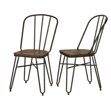Load image into Gallery viewer, Industrial Steel Hairpin Leg Chair with Elm Wood Seat, Set of 2