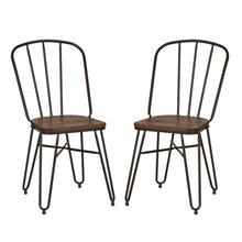 Load image into Gallery viewer, Industrial Steel Hairpin Leg Chair with Elm Wood Seat, Set of 2