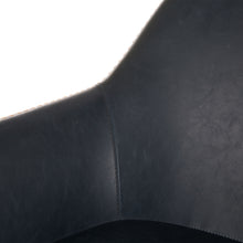 Load image into Gallery viewer, Mid-Century Modern Navy Blue Leatherette Dining Armchair, Set of 2