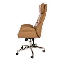 Load image into Gallery viewer, Adjustable High-Back Office Chair Executive Swivel Chair PU Leather, Camel
