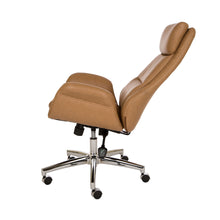 Load image into Gallery viewer, Adjustable High-Back Office Chair Executive Swivel Chair PU Leather, Camel