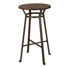 Load image into Gallery viewer, Rustic Steel Pub Bar Table and Stools with Elm Wood Top (1 Tabel+2 Stools)