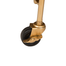 Load image into Gallery viewer, 29.5"H Gold Deluxe 2-Tier Metal Bar Cart Round Mirrored Glass Top Serving Cart