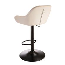 Load image into Gallery viewer, Mid-Century Coconut Milk White Leatherette Gaslift Adjustable Swivel Bar Stool, Set of 2