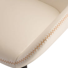 Load image into Gallery viewer, Mid-Century Coconut Milk White Leatherette Gaslift Adjustable Swivel Bar Stool, Set of 2