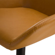 Load image into Gallery viewer, Mid-Century Modern Mustard Yellow Leatherette Gaslift Adjustable Swivel Bar Stool, Set of 2