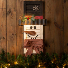 Load image into Gallery viewer, Handcrafted Wooden Snowman Shutter Christmas Decor