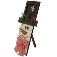 Load image into Gallery viewer, Handcrafted Wooden Snowman Shutter Christmas Decor