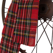 Load image into Gallery viewer, Glizhome 36"H Rusty Metal Bike Wheel Snowman Yard Stake or Wall Decor with Plaid Scarf