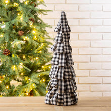 Load image into Gallery viewer, 16.93"H Black & White Plaid Fabric Table Tree
