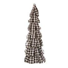 Load image into Gallery viewer, 16.93"H Black & White Plaid Fabric Table Tree