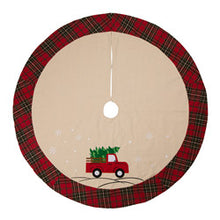 Load image into Gallery viewer, 48"D Fabric Christmas Tree Skirt - Red Truck