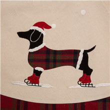 Load image into Gallery viewer, 48"D Fabric Christmas Tree Skirt - Dachshund