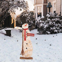 Load image into Gallery viewer, 36.22”H Rusty Metal Snowman Standing Porch Sign
