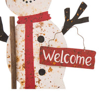 Load image into Gallery viewer, 36.22”H Rusty Metal Snowman Standing Porch Sign
