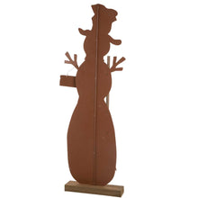 Load image into Gallery viewer, 36.22”H Rusty Metal Snowman Standing Porch Sign