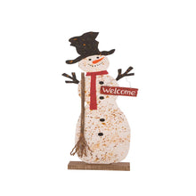 Load image into Gallery viewer, 36.22”H Rusty Metal Snowman Standing Porch Sign