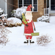Load image into Gallery viewer, 36.02"H Metal Santa Yard Stake or Standing Décor or Wall Décor (Three Function)