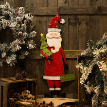 Load image into Gallery viewer, 36.02"H Metal Santa Yard Stake or Standing Décor or Wall Décor (Three Function)