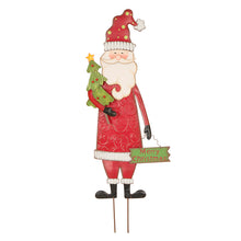 Load image into Gallery viewer, 36.02"H Metal Santa Yard Stake or Standing Décor or Wall Décor (Three Function)