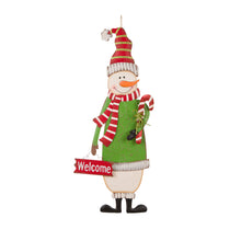 Load image into Gallery viewer, 36.02"H Metal Snowman Yard Stake or Standing Decor or Wall Décor (Three Functions)