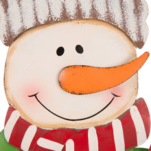 Load image into Gallery viewer, 36.02"H Metal Snowman Yard Stake or Standing Decor or Wall Décor (Three Functions)