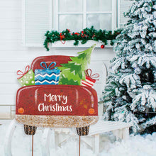 Load image into Gallery viewer, 31.89"H Rusty Metal Christmas Truck Yard Stake or Standing Décor or Wall Décor