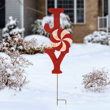 Load image into Gallery viewer, 36.02"H Rusty Metal "JOY" Yard Stake or Wall Décor