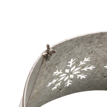 Load image into Gallery viewer, 21.65"D Snowflake Diecut Metal Tree Collar with Light String