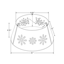 Load image into Gallery viewer, 21.65"D Snowflake Diecut Metal Tree Collar with Light String