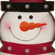 Load image into Gallery viewer, 19.76"H Marquee LED Lighted Snowman Sign Holiday Decoration