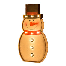 Load image into Gallery viewer, 19.76"H Marquee LED Lighted Snowman Sign Holiday Decoration