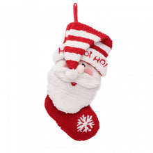 Load image into Gallery viewer, 20" Handmade Hooked 3D Santa Christmas Stocking Ho Ho