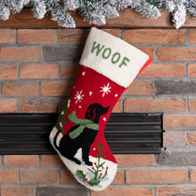 Load image into Gallery viewer, 19" Handmade Hooked Dog Christmas Stocking