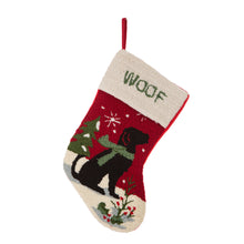 Load image into Gallery viewer, 19" Handmade Hooked Dog Christmas Stocking