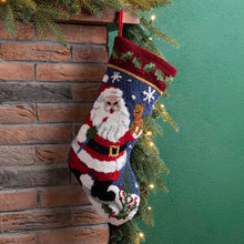 Load image into Gallery viewer, 19.00"L Santa Hooked Stocking
