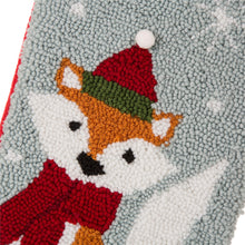Load image into Gallery viewer, 19 Inch Handmade Hooked Fox Christmas Stocking