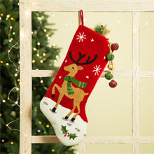 Load image into Gallery viewer, 19 Inch Handmade Hooked Reindeer Christmas Stocking