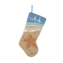Load image into Gallery viewer, Handmade Hooked 3D Starfish Christmas Stocking