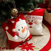 Load image into Gallery viewer, 14" x 14" Handmade Hooked Santa Christmas Throw Pillow