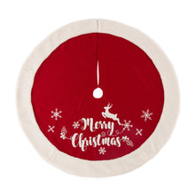 Load image into Gallery viewer, 48"D Fabric "Merry Christmas" Tree Skirt