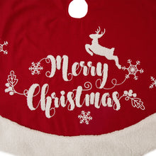 Load image into Gallery viewer, 48"D Fabric "Merry Christmas" Tree Skirt