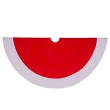 Load image into Gallery viewer, 42"D Red and White Felt ChristmasTree Skirt